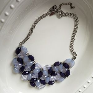 Blue bib necklace